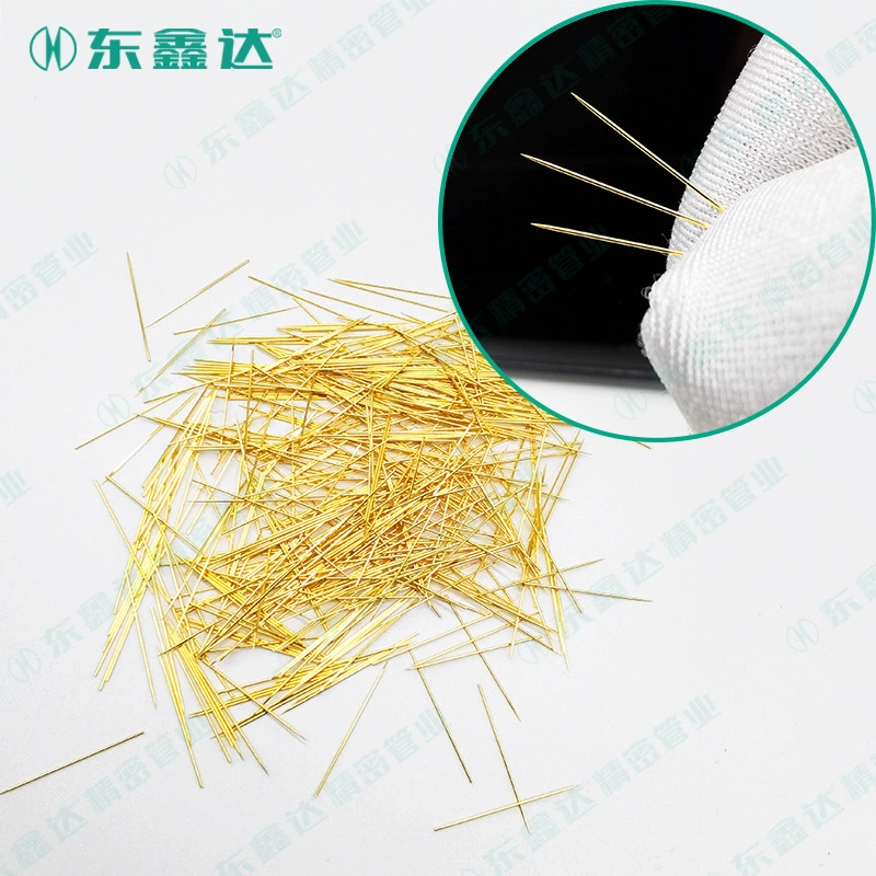 Позолоченные изолированные микроиглы для RF-лифтинга, золотые микроиглы 0.16-0.5 мм, немагнитные, из нержавеющей стали, цельные, заточенные