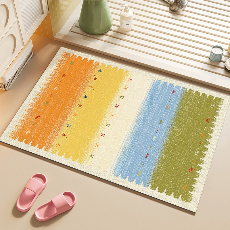 Dopamine Bathroom Floor Mat, Toilet Entrance Diatomaceous Earth Absorbent Mat, Non-Slip Special Carpet Mat