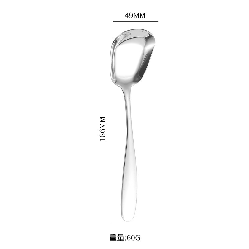 304スプーンステンレス食器中国式平底スプーンは家庭用スプーンホテル食堂のスープレーザーロゴを厚くした|undefined