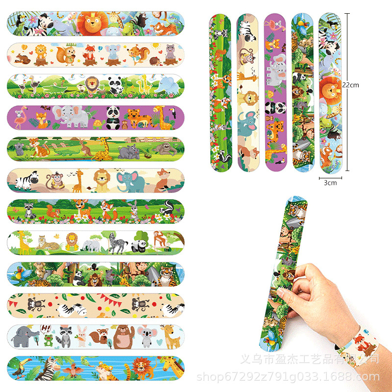 Animales forestales transfronterizos anillo de pvc tema animal de la selva pulsera anillo