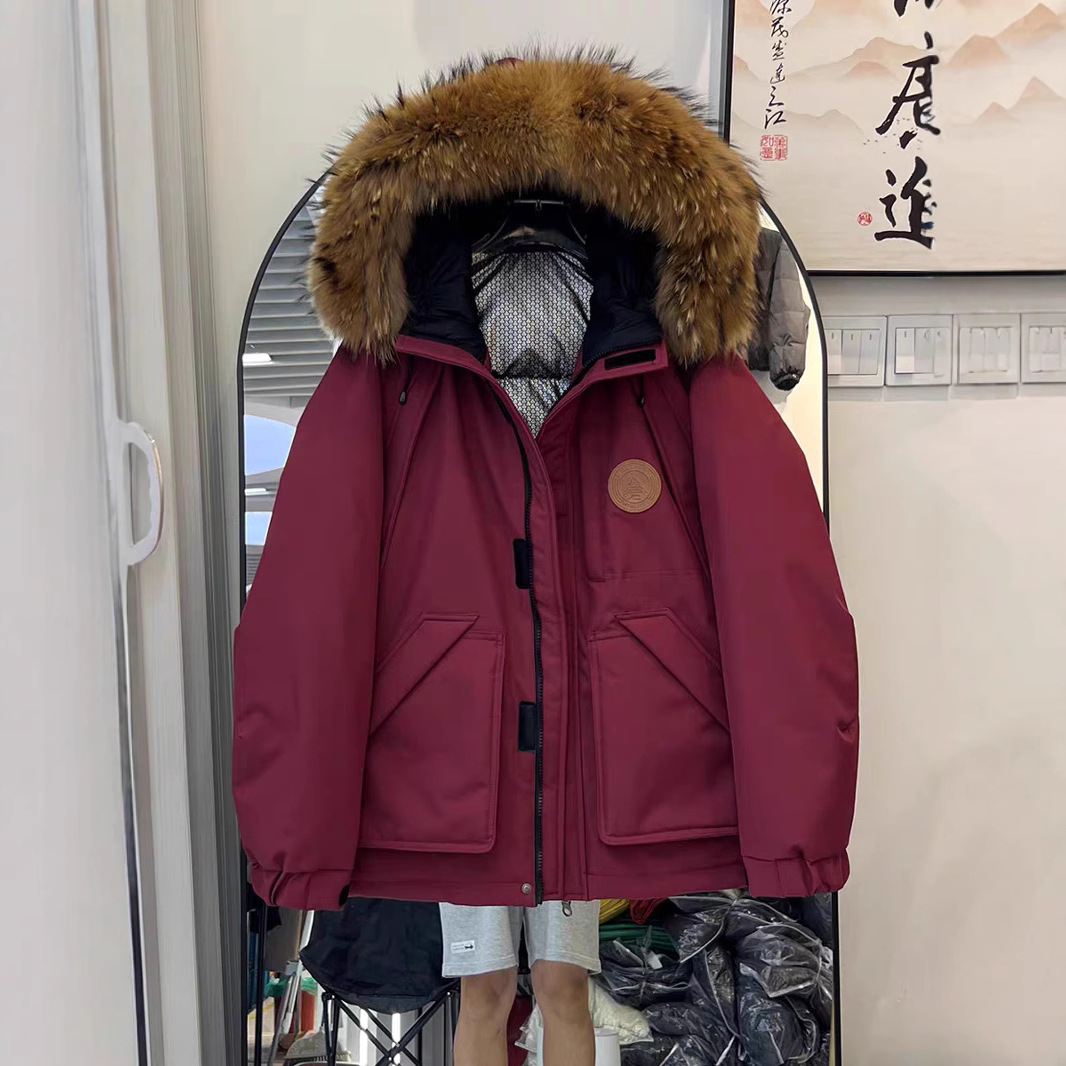 Parker down Jacket for Women, Mid-Length, Thickened, 2025 Winter New Style, Large Fur Collar, Workwear, Petite Couple's Coat