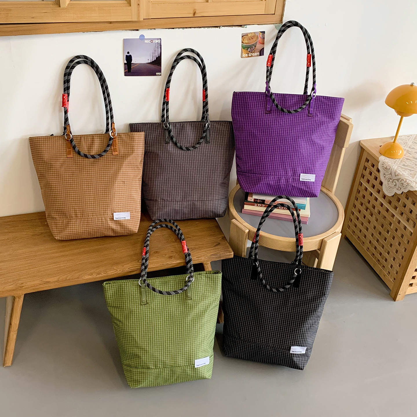 Cross-Border Minimalist Versatile Style Single-Shoulder Nylon Tote Bag, Trendy High-End Niche Large-Capacity Tote Bag for Women