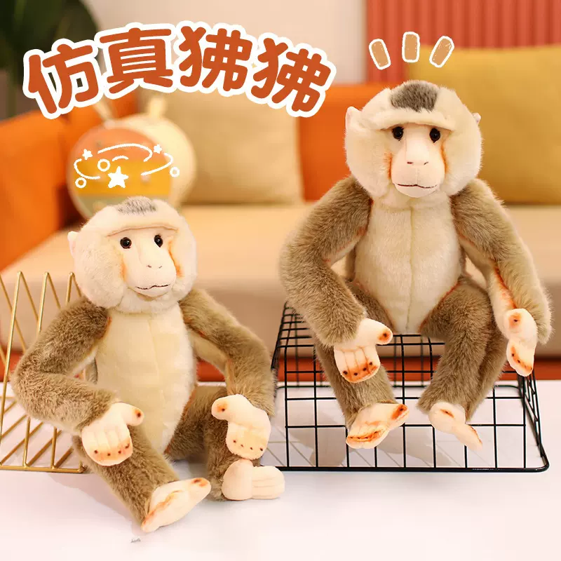 仿真狒狒公仔可爱小猴子毛绒玩具动物园猴子纪念品布娃娃儿童礼物