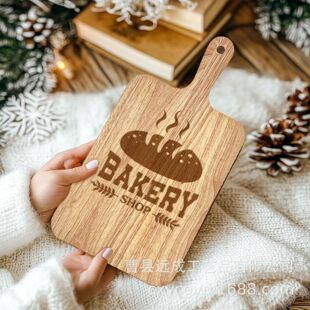 Wooden Tray with Handle Solid Wood Cutting Board Bread Household Cutting Board Cheese Cheese Board Steak Pizza Plate