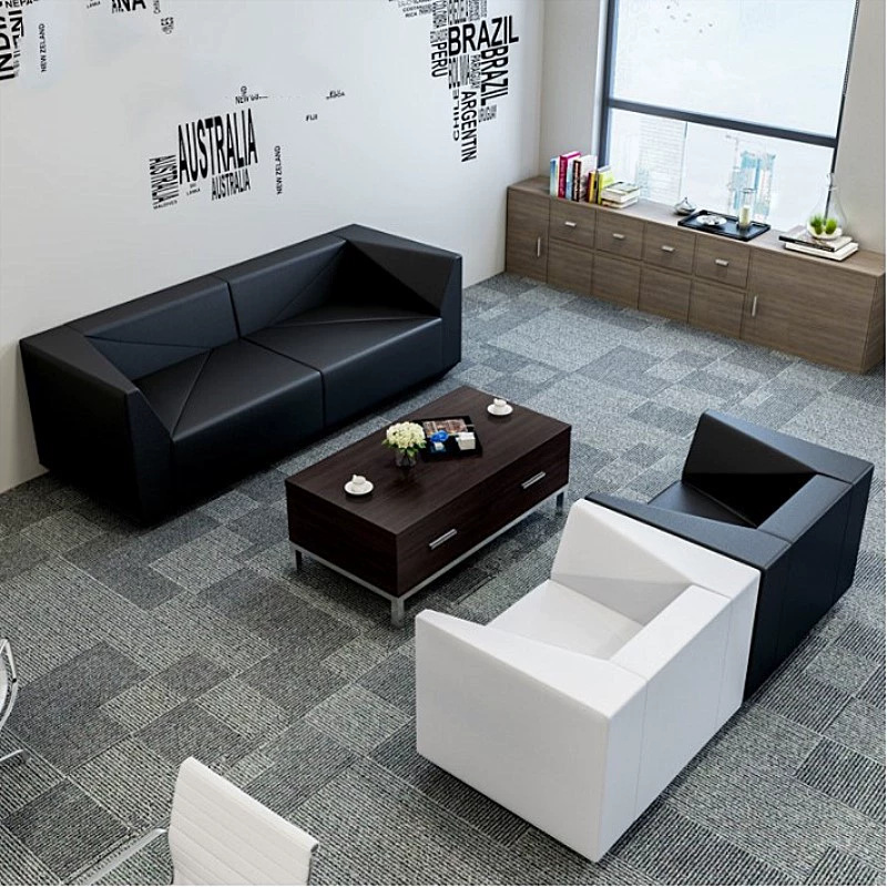 Sofá de oficina para clientes de negocios sala de recepción sala de exposiciones Negociación pequeña sofá de tres personas