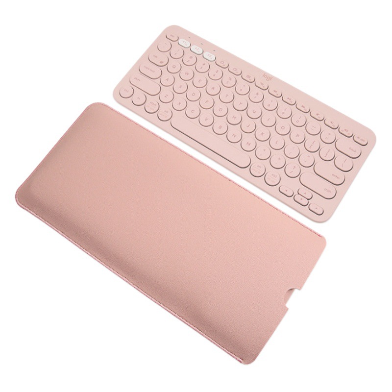 Aplicable a Logitech k380 teclado Funda de cuero pu cuero inalámbrico Bluetooth ligero teclado bolsa de almacenamiento teclado cubierta de polvo