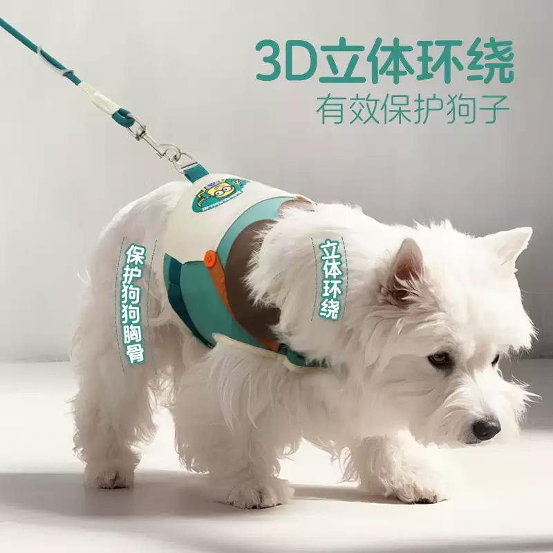 Minions Minions | Conjunto de espalda de pecho de mascota de color de contraste bordado, cadena de perro para pasear, cuerda para perro, correa para perro