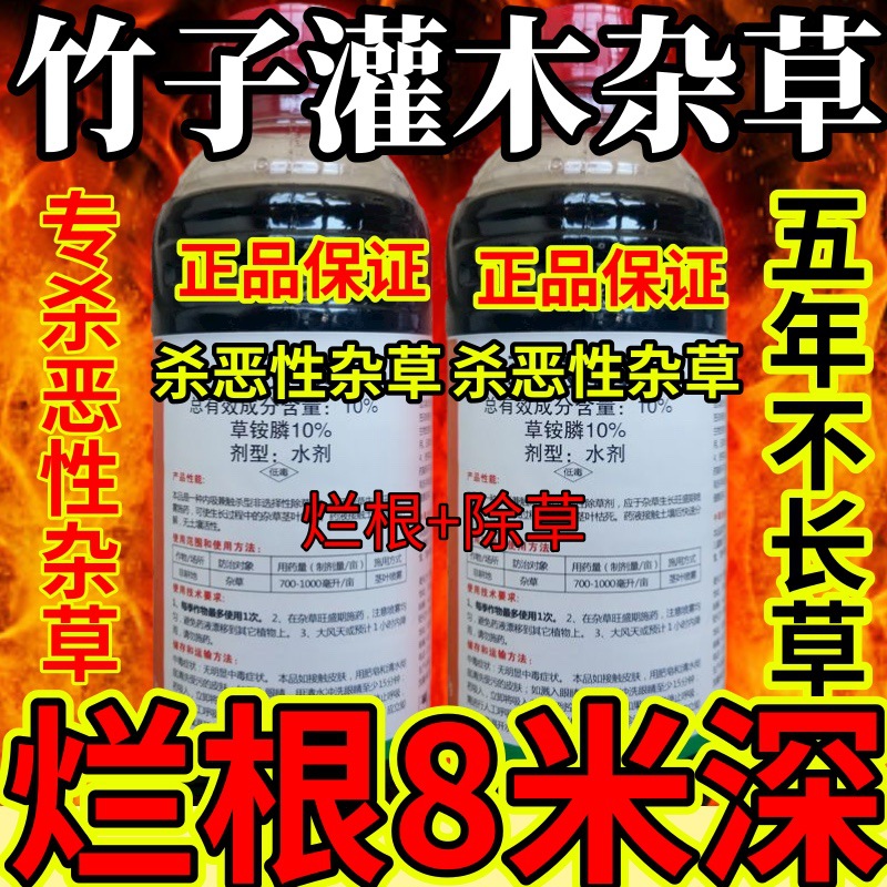 杀草快高浓度精草铵膦铵盐果园牛精草小飞蓬各种杂草竹子灌木杂草