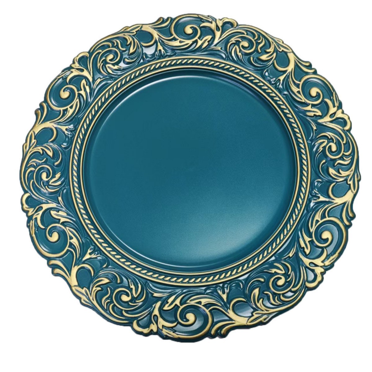 Fábrica de suministro de platos retro europeos almohadillas de banquete diseño artesanal de alta calidad platos antiguos fabricantes de platos grandes