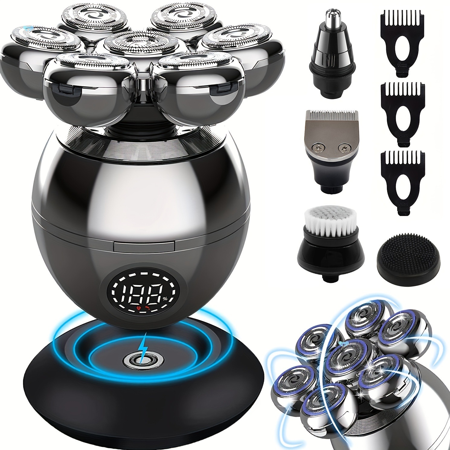 The Grooming Kit for Bald men: 5 in 1 Electric Head Shaver