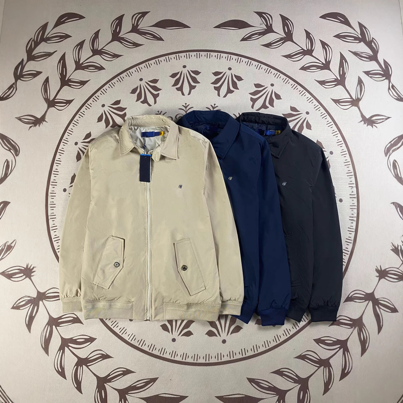 Rl Ralph Lauren Logo Autumn and Winter Retro Zipper Waterproof Couple's Embroidered Lapel Jacket for Women Rl Ralph Lauren Logo Autumn and Winter Retro Zipper Waterproof Couple's Embroidered Lapel Jacket for Women