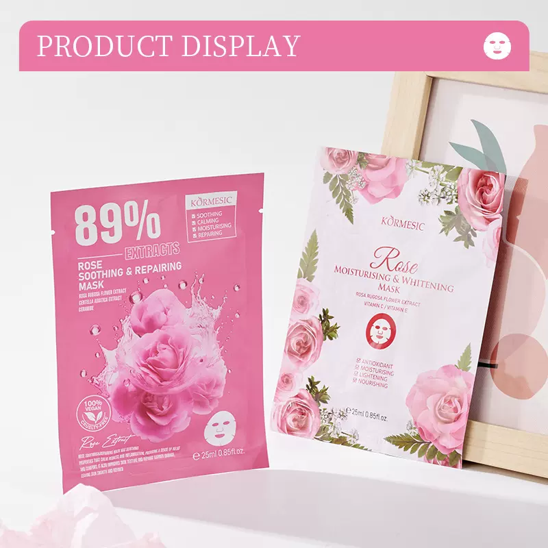 KORMESIC玫瑰面膜系列Facial Mask全英文贴片式包装跨境外贸批发