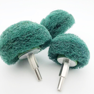 Scouring Pad with Handle Grinding Head Mushroom-Shaped Drawing Wheel Stainless Steel Drawing Wheel with Handle Flying Wing Wheel Fiber Grinding Head Accessories