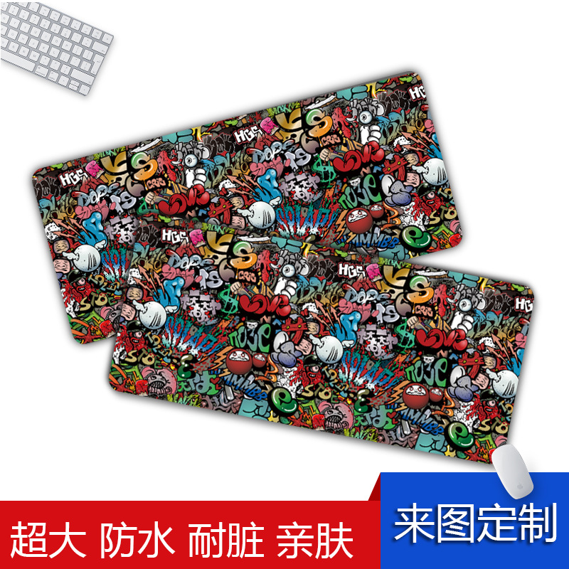 Graffiti Mouse pad Cross border Electricity supplier Large Table mat Mouse pad Catcher customized Ad mats factory Direct selling