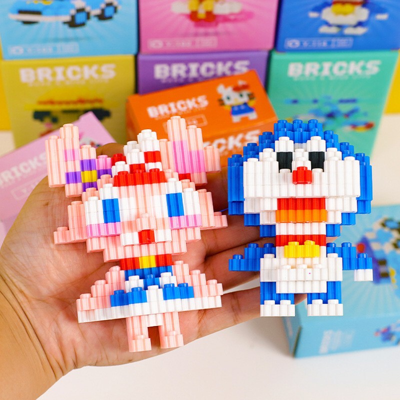 Children's Tiny Particle Building Blocks Cartoon Dolls Kidsren's Educational Assembling Handmade DIY Small Toys Small Gifts Wholesale
