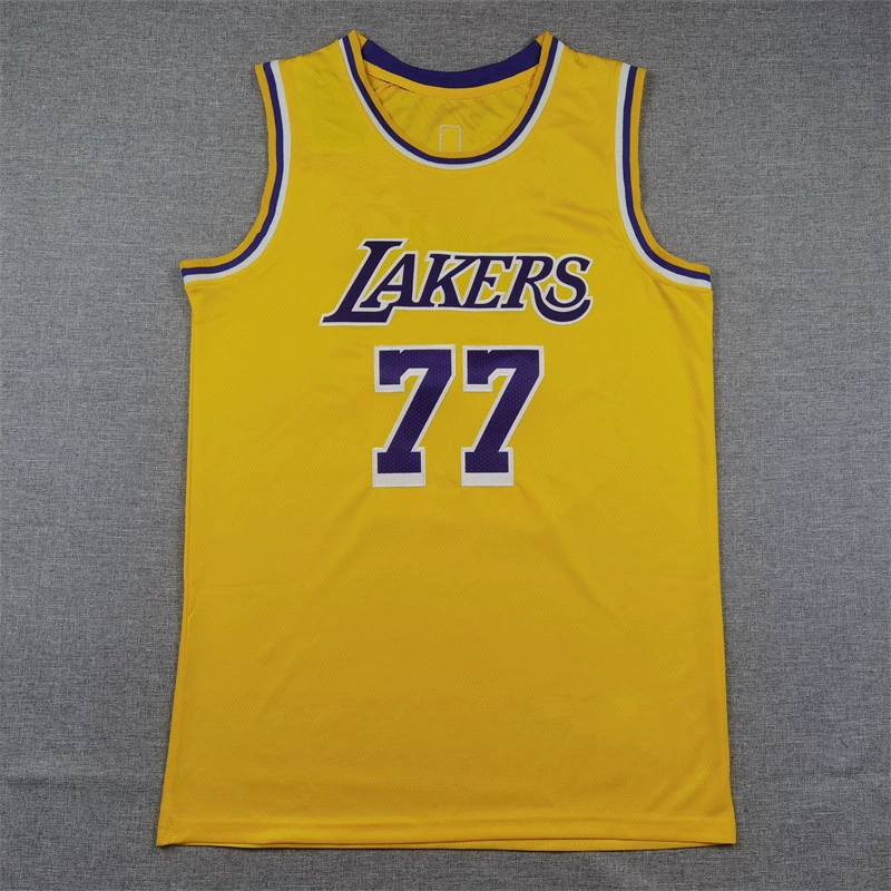 Жилет баскетбольной формы Lakers с вышивкой для внешней торговли оптом 77# 77# Лука Дончич
