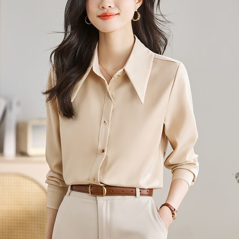 气质职业长袖衬衫女秋装2025年春秋季新款衬衣显瘦百搭女士上衣服|undefined