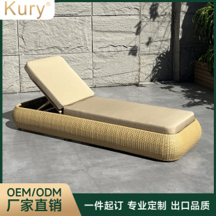 Factory Direct Sales Kury Outdoor Bed Rattan Chair Leisure Courtyard House Garden Swimming Pool Hotel Terrace Beach Seaside