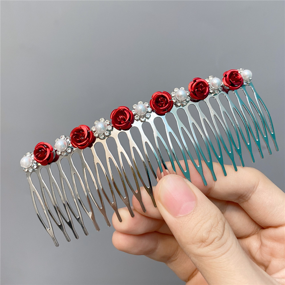 Fashion Diamond-studded Pearl Bow Hair Comb Wholesale Nihaojewelry display picture 10
