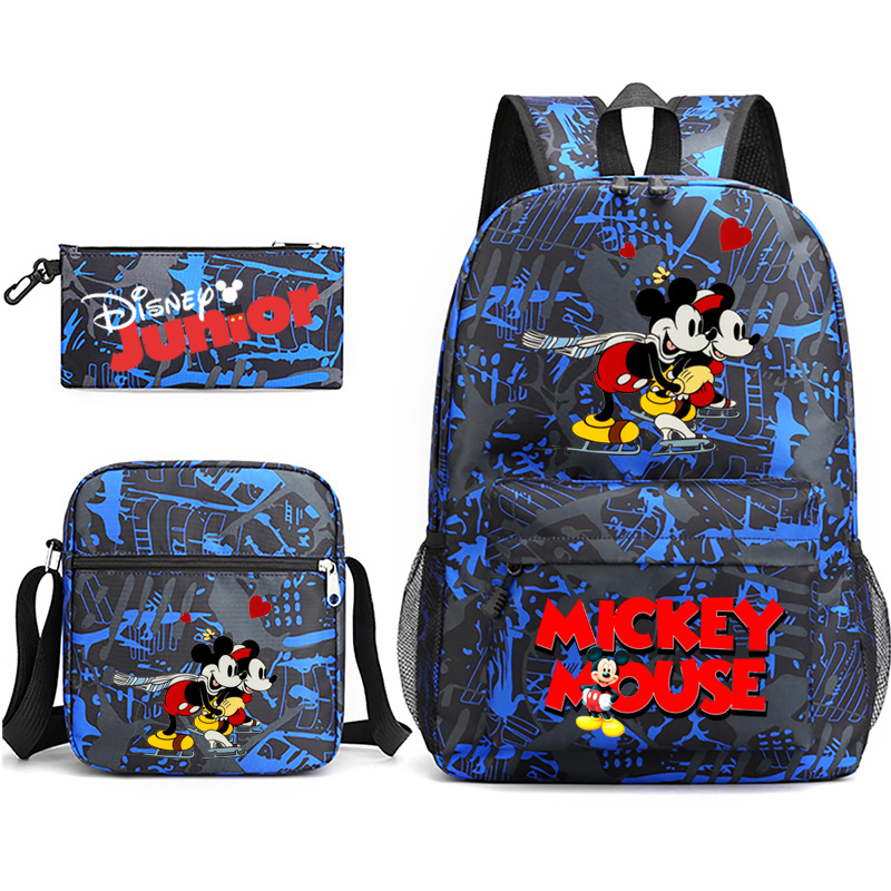 3-pieza portátil traje para niñas estudiantes universitarios niños mochila de lona Mickey/ratón 2022