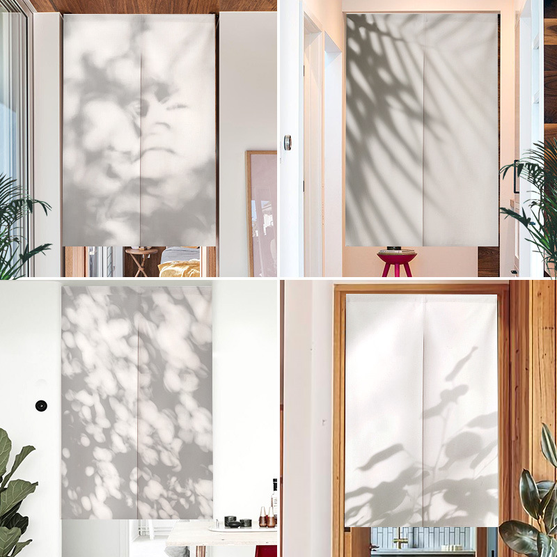 Nordic Ins Door Curtain Self-adhesive Fabric Partition Curtain Kitchen Room Door Barrier Curtain Bathroom Hanging Curtain Decorative Cloth