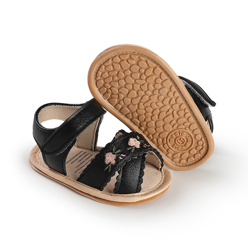 Sandalias de Primeros Pasos para Bebé 6-12 Meses de Cuero PU Transpirables y Antideslizantes para Verano