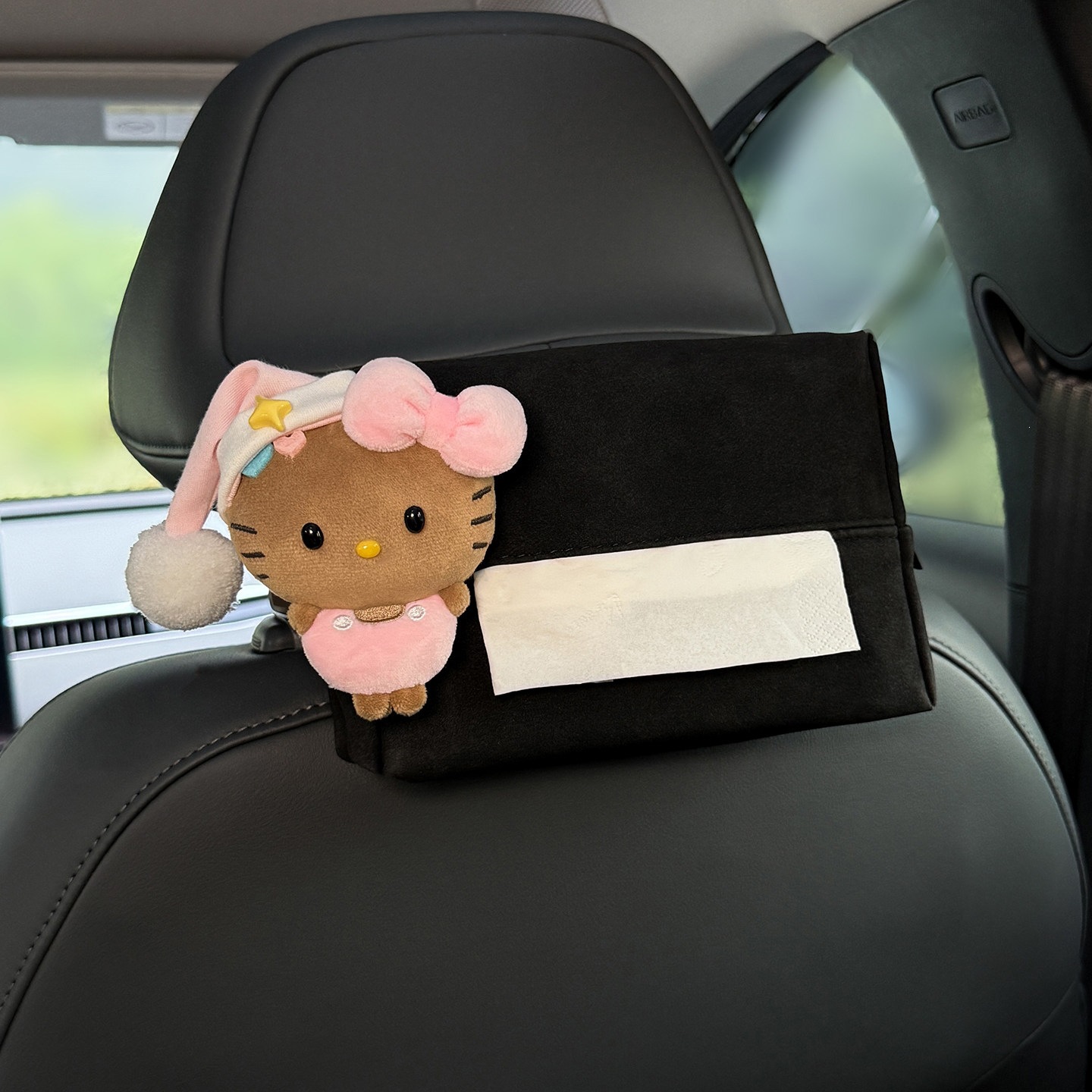 New Kitty car tissue box for the front and back seats, cute tissue hanging bag for the car interior for women