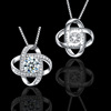 Necklace, zirconium, pendant, four-leaf clover, diamond encrusted, European style, wholesale