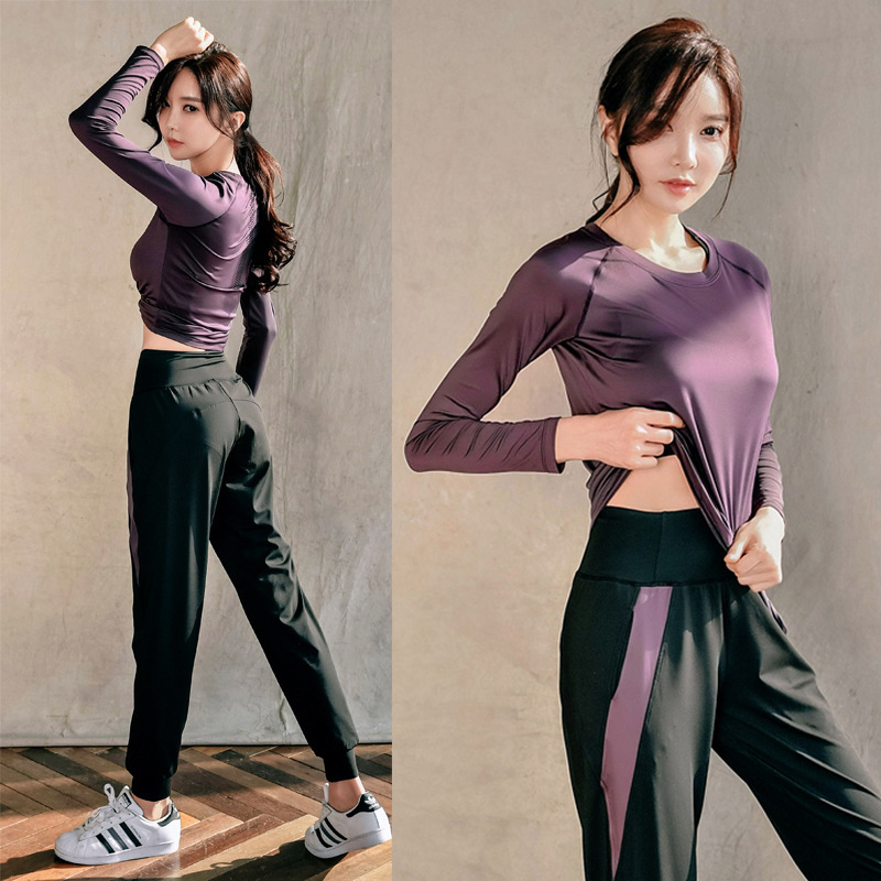 Yoga Women's Fitness Clothing, Large Size, Loose Fit, Elastic, Soft, Slimming, Sports, Running, Weight Loss, Breathable, Quick-Drying Suit