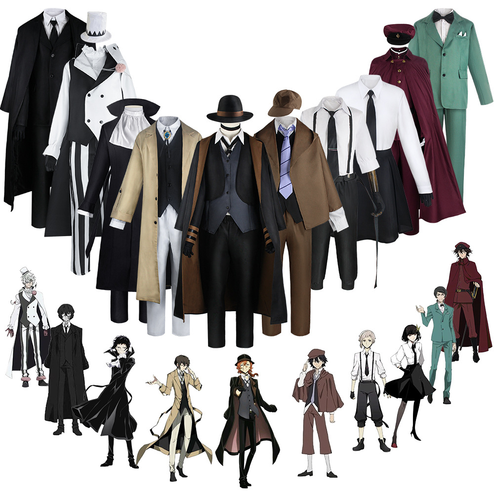 Bungou Stray Dogs Cosplay Costume for Nakahara Nakahiko and Dazai Osamu, Bungou Stray Dogs Izumi Kyoka Cosplay Costume in Stock