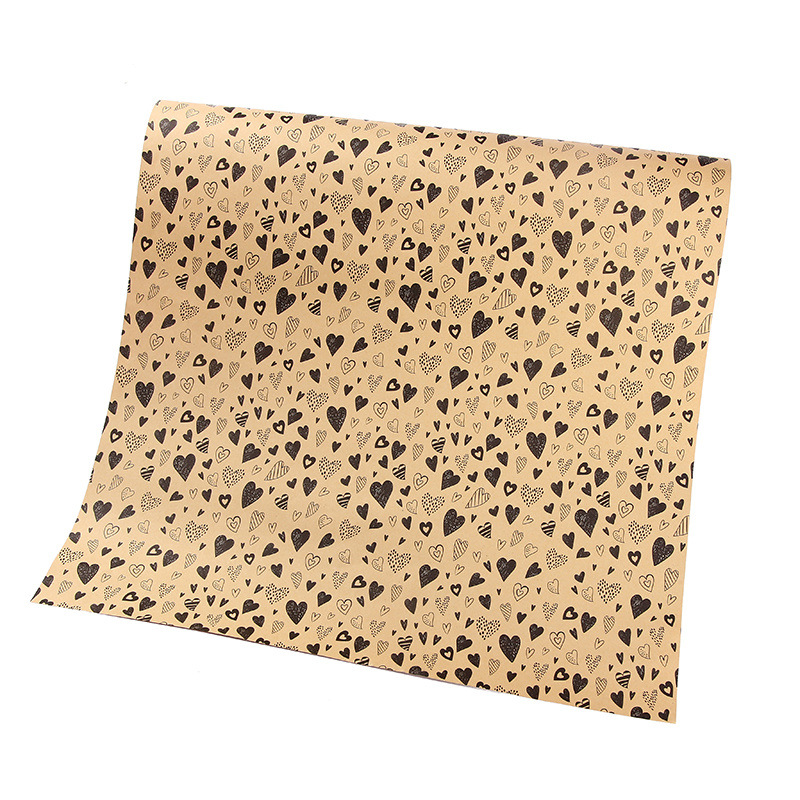 Papel de regalo de vacaciones de dibujos animados amor estrella papel de embalaje Kraft al por mayor papel de regalo de San Valentín