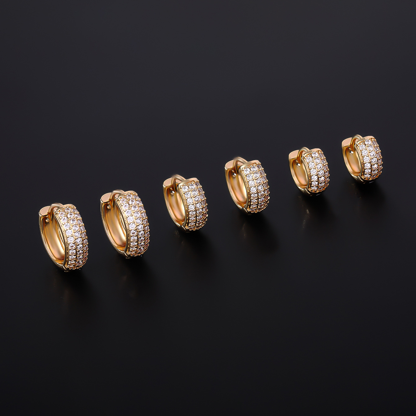 Joseph's hit hip hop round earrings jewelry trendy brand personalized micro inlaid zircon men's earrings_voghion.com