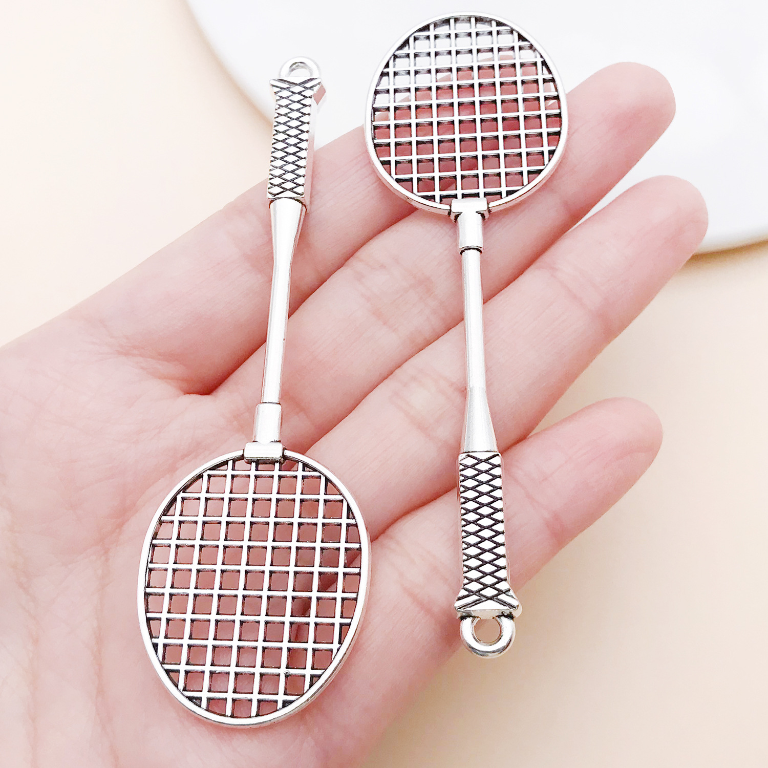 24729-M-古银锌合金运动器材羽毛球拍82x26x5mm