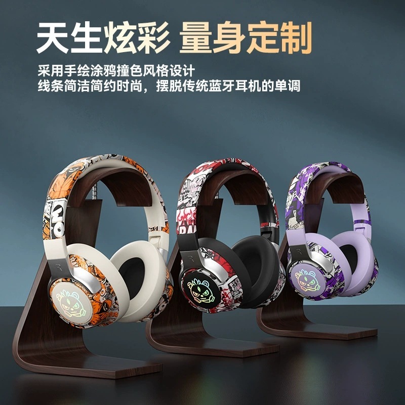 クロスボーダー新ヘッド SY-T12 ウェアラブル Bluetooth ヘッドセット LED 発光ゲームワイヤレスカード Bluetooth ヘッドセット落書き|undefined