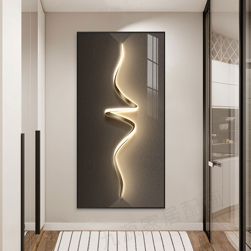 Modern Light Luxury Home Entrance Hallway Electric Watch Box Decorative Painting Away Murals Luminous Painting Canvas Shelter Hanging Painting