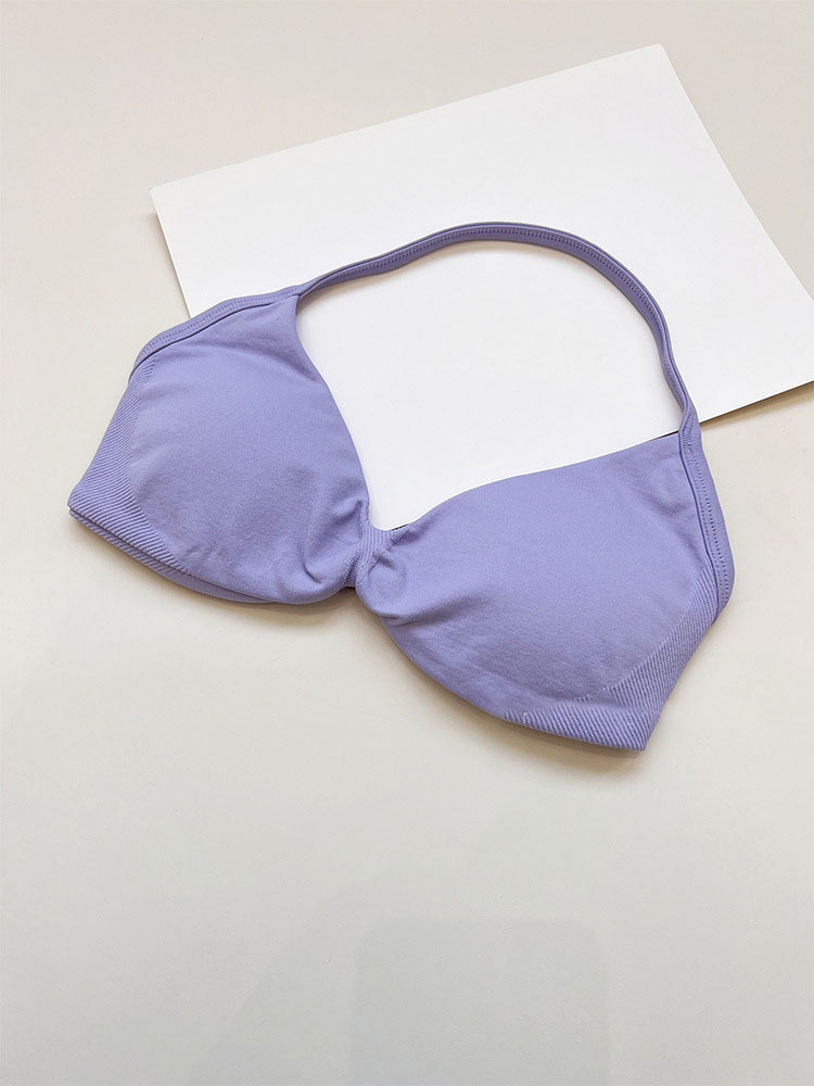 Hot Amazon nylon elástico cuello colgante hermosa espalda pequeño sujetador de fitness sujetador de yoga sujetador deportivo mujer