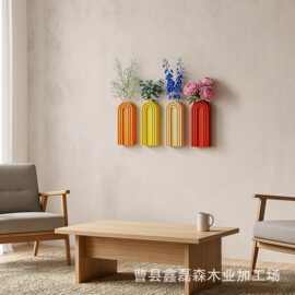 木制墙壁干花架室内壁挂式置物装饰架波西米亚风格壁挂架