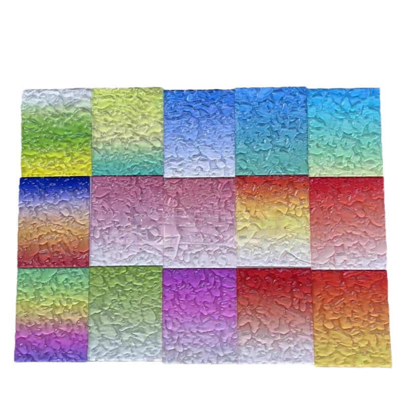 渐变色亚克力板水波纹板条纹板磨砂炫彩杯垫挂件工作牌周边UV印刷