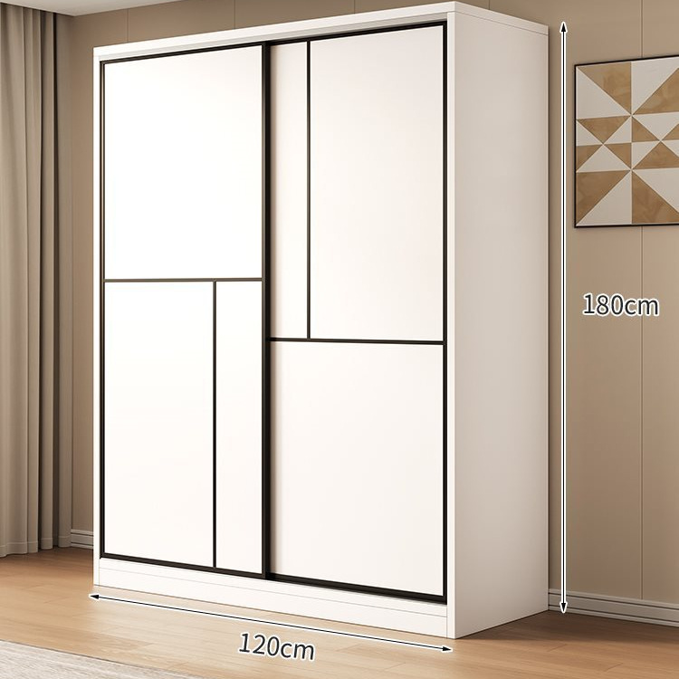 2도어 [아트웜화이트] 길이 120cm의 옷장이 업그레이드되어 두꺼워졌습니다.