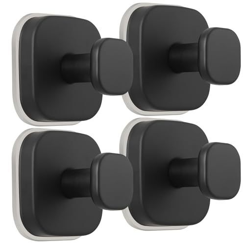 Heavy-Duty Vacuum Suction Cup Hook, Square Clothes Hook, Bathroom Kitchen Towel Hook, Stainless Steel No-Drill Suction Cup Hook