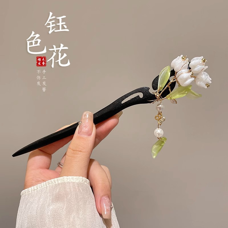 Nuevo estilo chino estilo antiguo horquilla de alta gama simple moderno palillos de madera fresco temperamento Hanfu cheongsam updo horquilla para el cabello para las mujeres