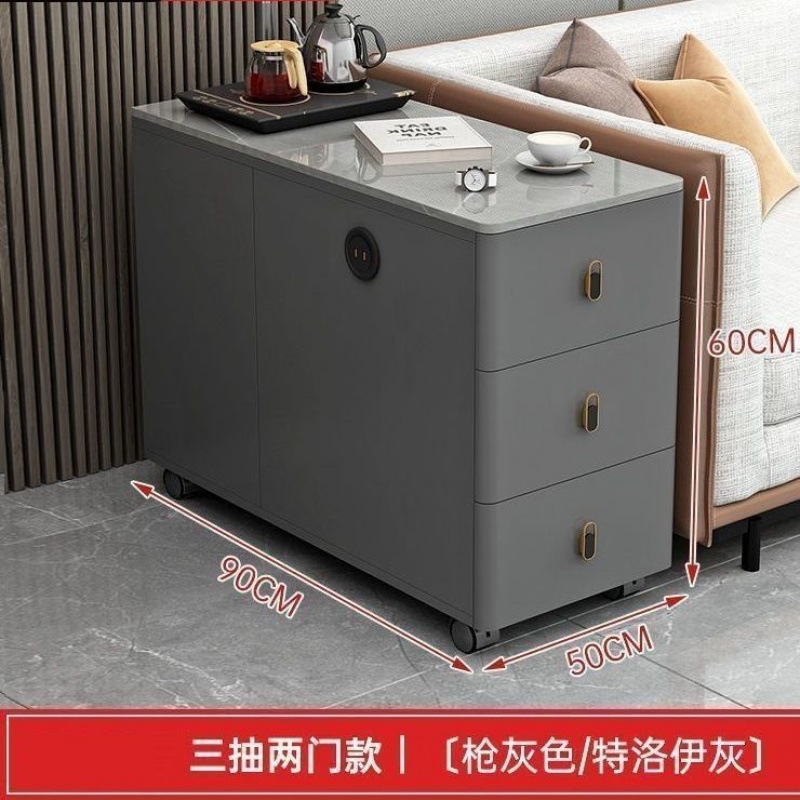 Gabinete de sofá, mesa de té móvil, mesa de té de lujo ligera, mesa de té moderna, mesa de té simple, gabinete de té para el hogar