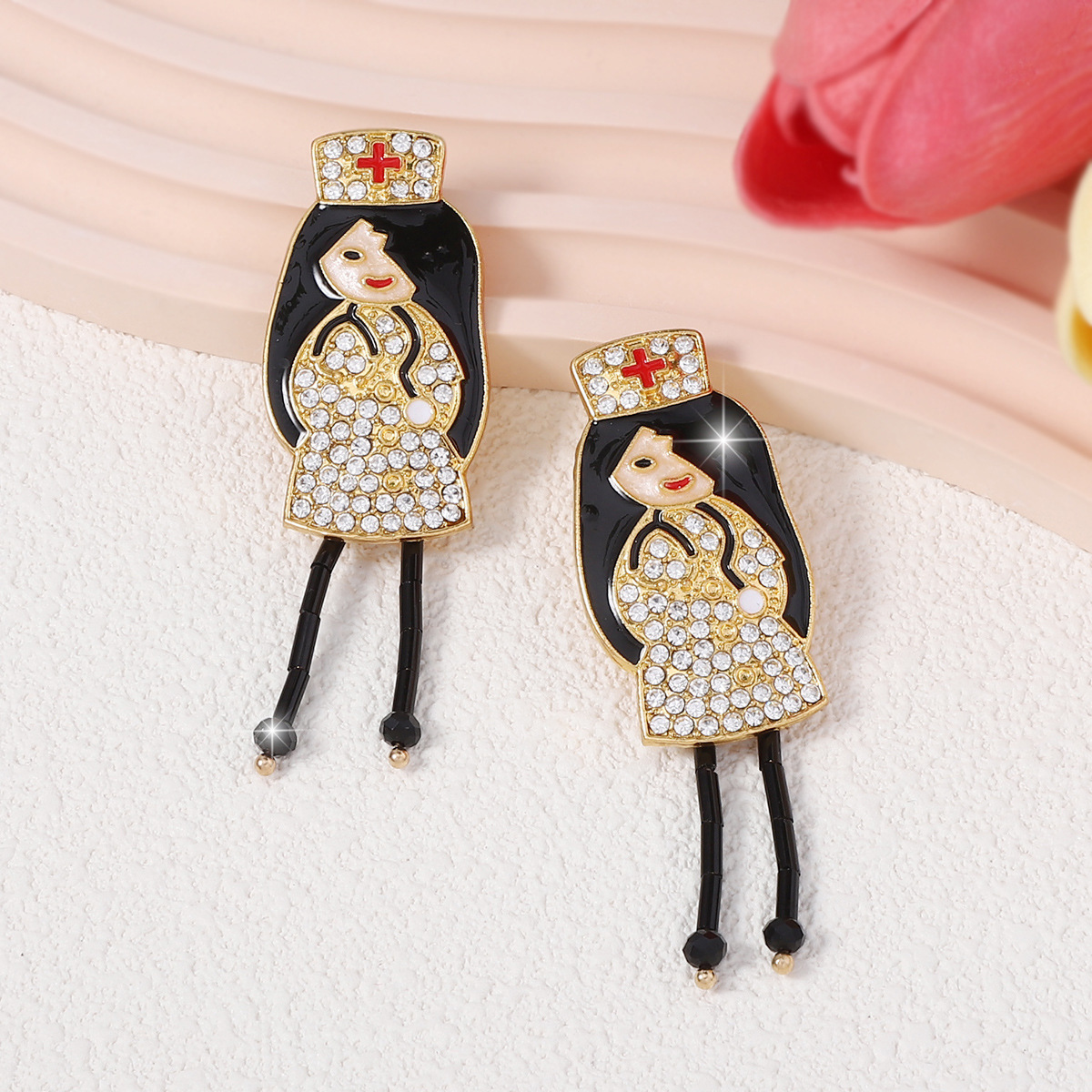 1 Pair Cartoon Style Cartoon Character Zinc Alloy Earrings display picture 4