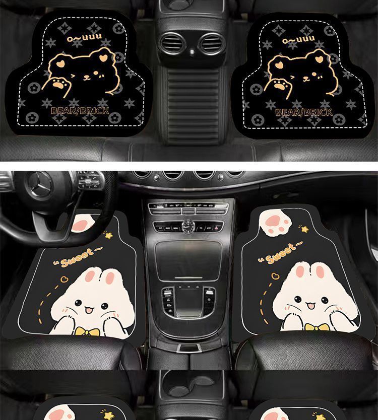 Cute cartoon non-slip four seasons universal non-slip car mat diatom mud car mat dirt-resistant wear-resistant car protection mat