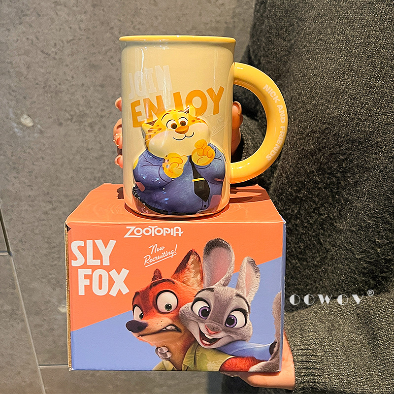 Zoo Mad City Judy Leopard Cop Cop Cops de cerámica taza de café taza de desayuno taza de agua taza de agua casa taza de agua