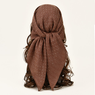 Europe and the United States best selling new hot diamond headscarf starlit silk square scarf ladies high quality temperament turban