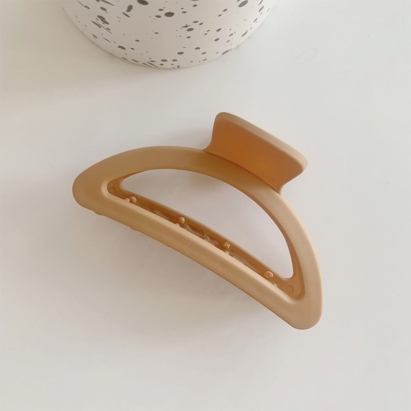 Pinza para el cabello de placa de color coreano ins Maillard, pinza para el cabello de color té con leche de otoño e invierno, pinza para el cabello grande de textura simple