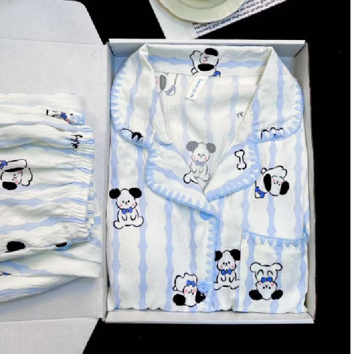 Chatter en vivo explosión con cojín de pecho primavera y otoño dulce nubes algodón de manga larga pijama de niñas estudiantes set de ropa de hogar