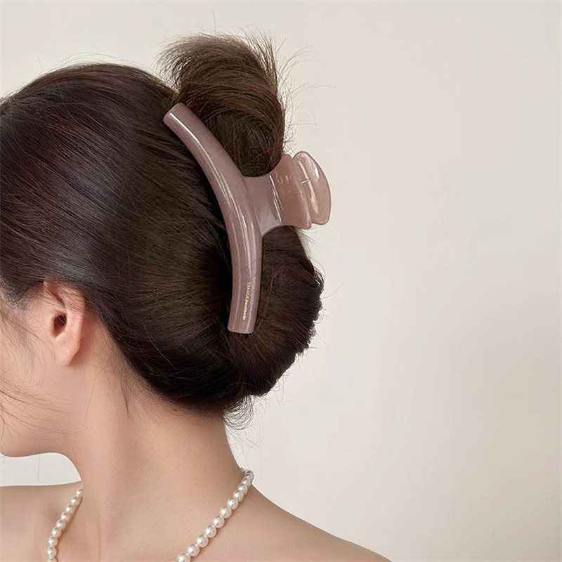 Clip de agarre de la parte posterior de la cabeza retro francesa, pereza, todo fósforo, clip de pelo de tiburón de cola de caballo, horquilla grande, accesorios para el cabello femenino