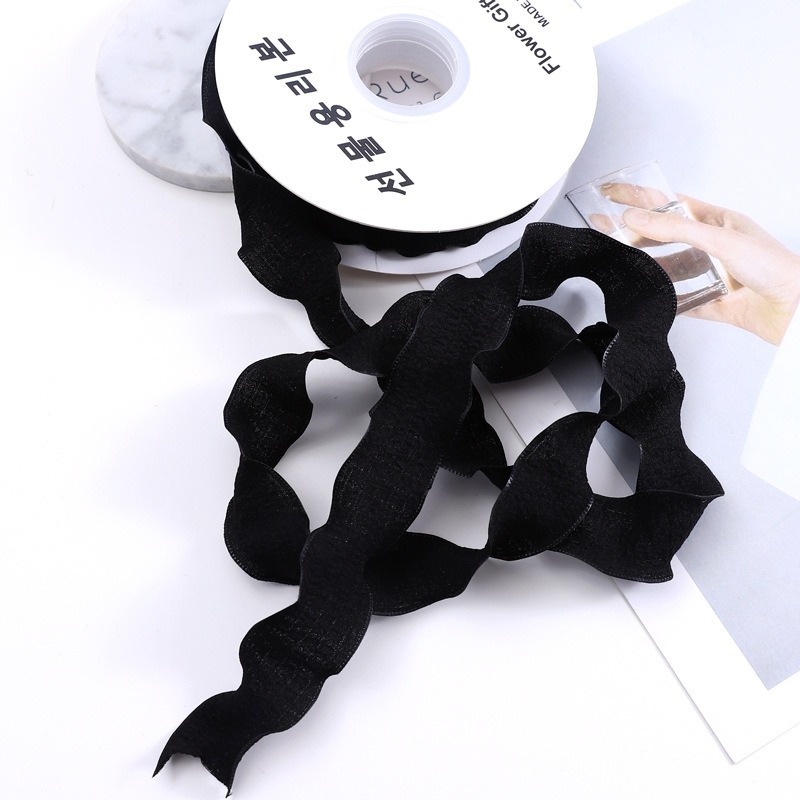 Cinta floral al por mayor 4cm borde dorado colorido ramo arco onda hilo llano cinta flor material de embalaje